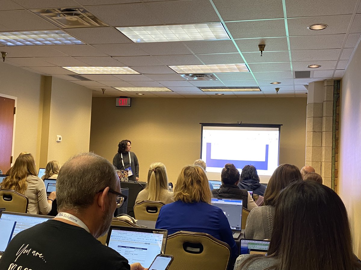 Full house for the <a href="/canva/">Canva</a> queen <a href="/nadinegilkison/">Nadine Gilkison👩🏻‍💻♥️</a> 👑💝 So excited to learn more tips! Be sure to come to the <a href="/iceindiana/">Indiana Connected Educators</a> room at <a href="/hecc_conference/">HECC Conference</a> for our amazing lineup of ICE Board Member presentations! #HECC2024