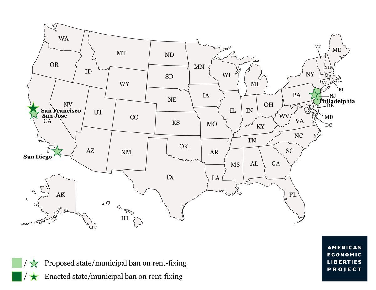 After San Diego last week, five state and local jurisdictions have now proposed banning software that enables landlords to collude on rent prices.

This movement is gaining momentum—we're tracking and organizing here:
endrentfixing.com