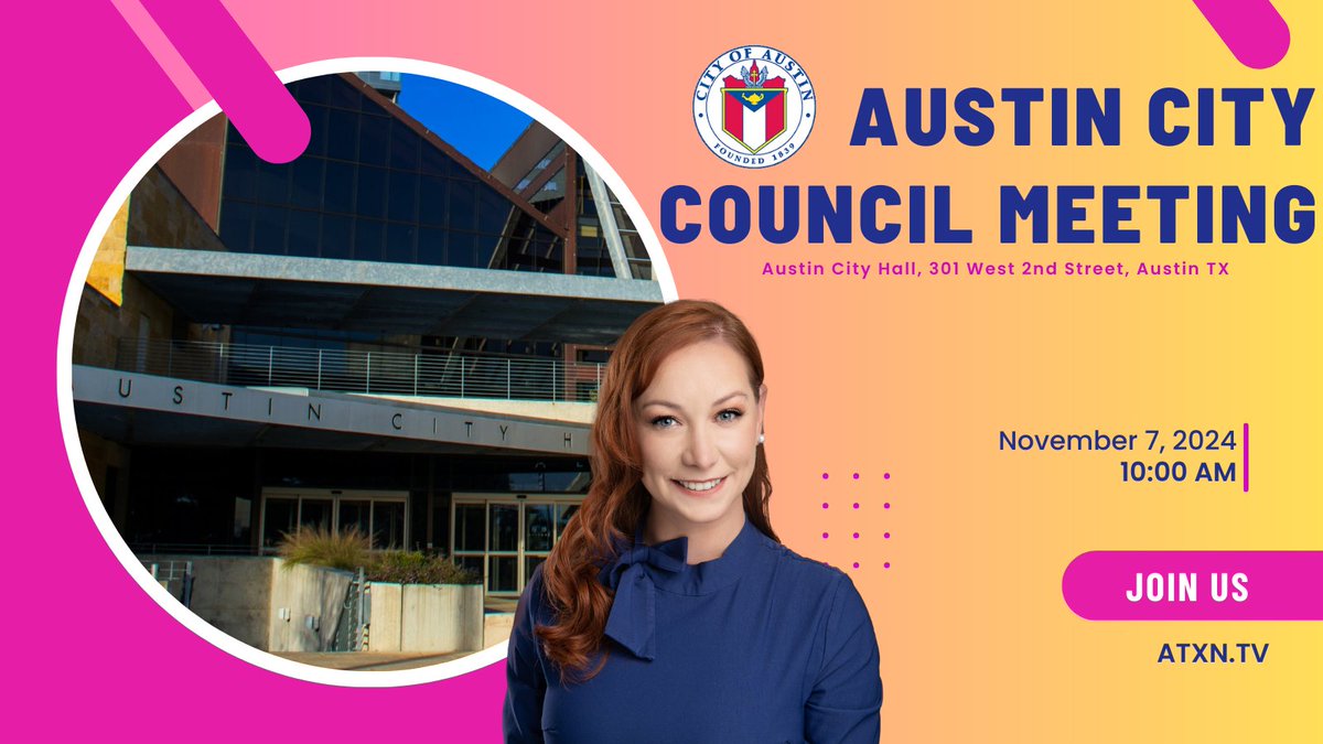 MK6ATX's tweet photo. 📢Join #ATXCouncil at today's council meeting!
📺Watch live on https://t.co/wFszPE39H6 
📌View today's agenda here:https://t.co/LL6uKQbbqE https://t.co/MZtNuLDr74