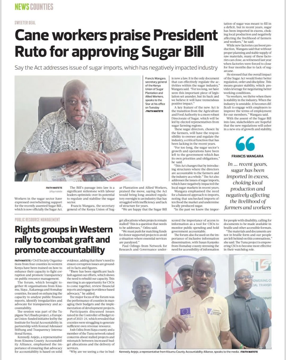 #CSOs drawn from Kisumu, Homabay, Siaya and Kakamega counties convened under the Tupigane na Ufisadi project to review accountability concerns and improprieties raised in the OCOB report for FY 2023/24
<a href="/TISAKenya/">@TisaKenya</a> 
<a href="/TIKenya/">TI-Kenya</a> 
<a href="/KAS_Kenya/">Konrad-Adenauer-Stiftung (KAS) Kenya</a>
<a href="/KiscaAlliance/">Kisumu County Accountability Alliance</a> 
<a href="/clscbo/">Community-Led Solutions CBO</a>