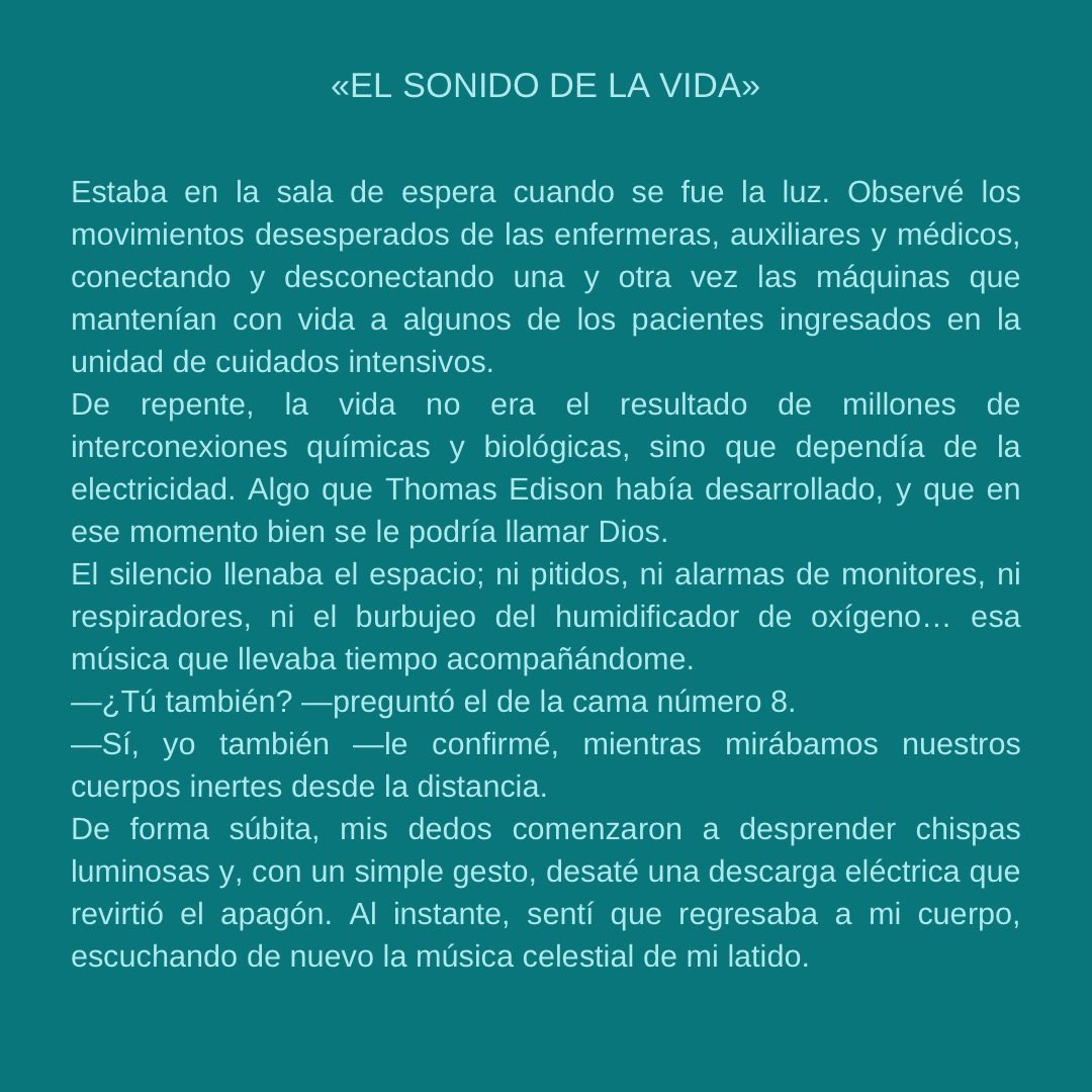 ♾️Esta fue mi participación en el II Concurso de microrrelatos 200 pulsaciones en <a href="/deescritores/">EscuelaDeEscritores</a> y Roche Farma✨ 
El microrrelato tenía que empezar por “Estaba en la sala de espera…”

¡Enhorabuena a los ganadores!🥳
.
.
.
✍️👩🏼‍💻

#microrrelato #200pulsaciones