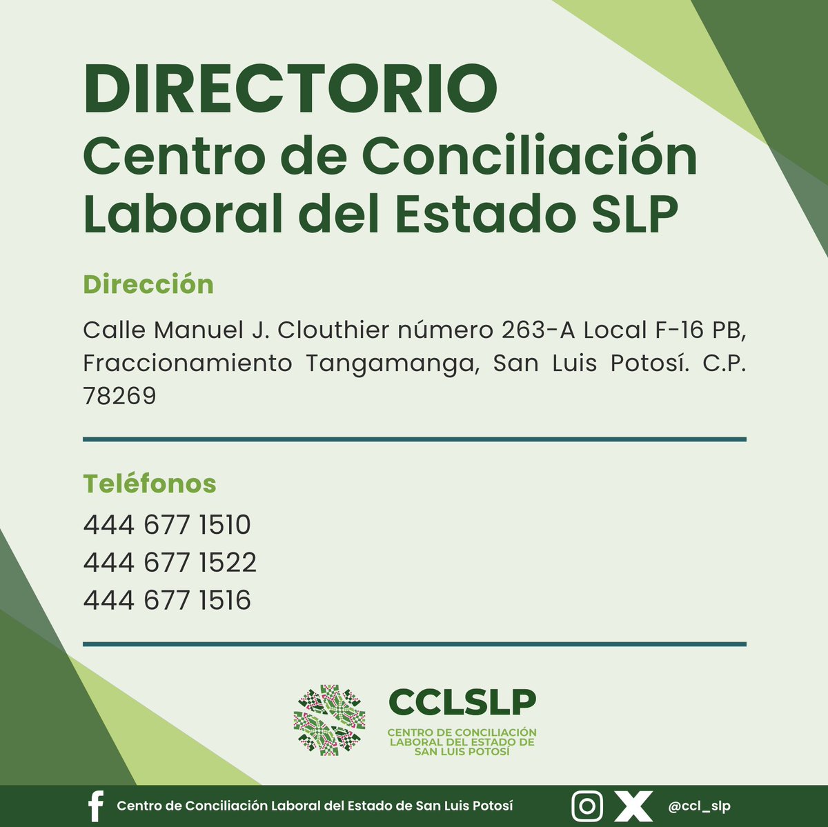 Centro de Conciliación Laboral de San Luis Potosí tweet media