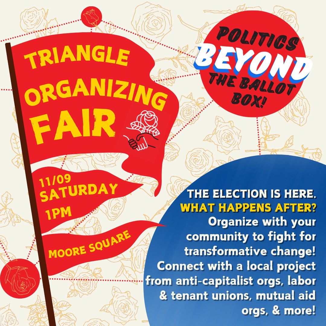 We knew regardless of the election outcome, the working class will have to fight for better working and living conditions. Workers deserve more!

We are being confronted with rising prices, rising seas, and rising violence. The only way forward is together.

#Raleigh #RaleighNC