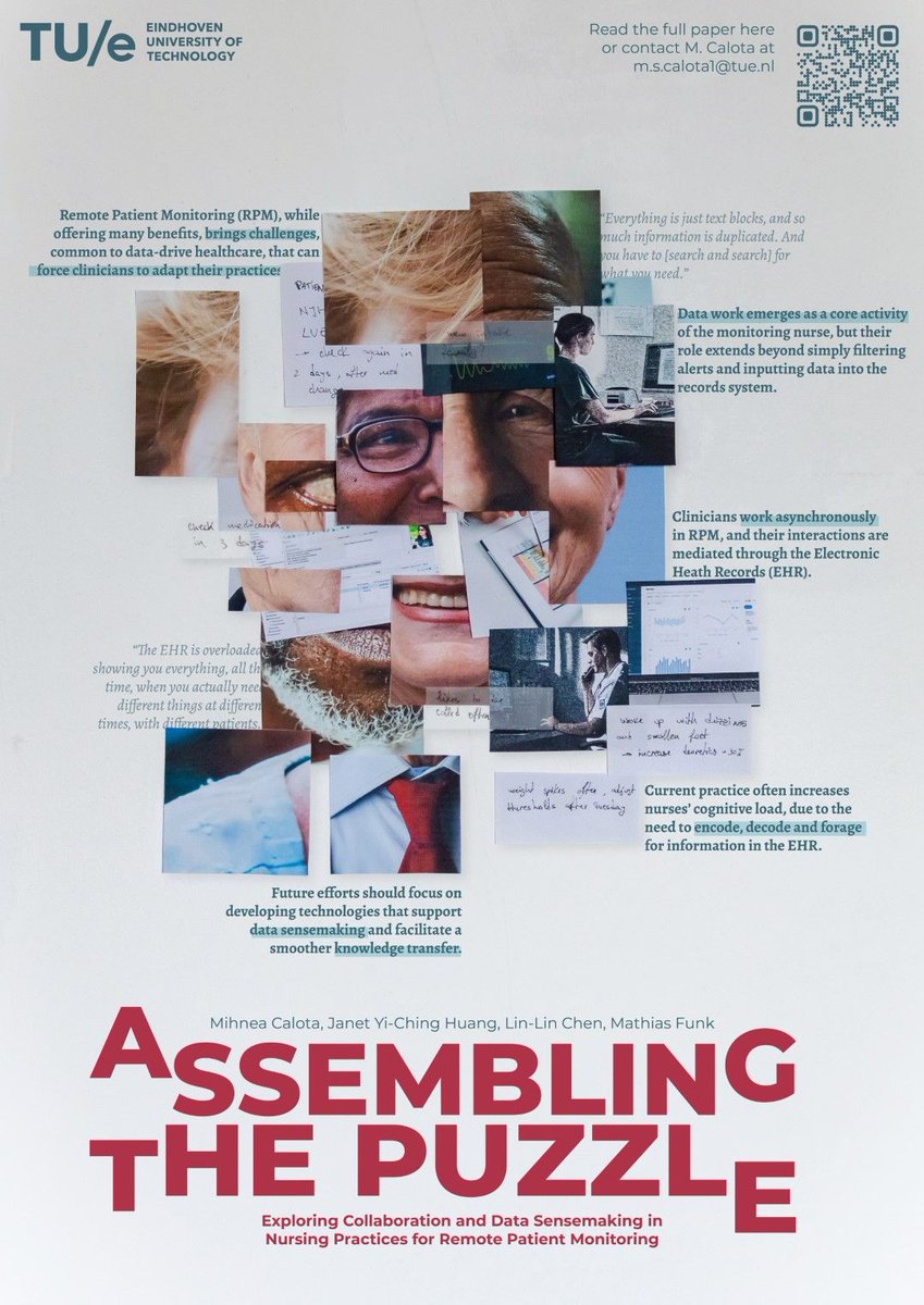 janetyc's tweet photo. My phd student, Mihnea Calota, will attend #CSCW2024 next week and present our recent work as a poster. We are exploring collaboration and data sensemaking in nurse practices for Remote Patient Monitoring.  :) Reach out him to know more!!

pre-print: https://t.co/yxQdgGp9uY https://t.co/tdb9sV7jPN