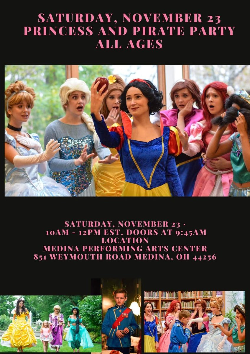 Princess and Pirate Party - November 23 - hosted by Encore - check out medinachoir.com for a ticket link - please share to those you know with younger families!