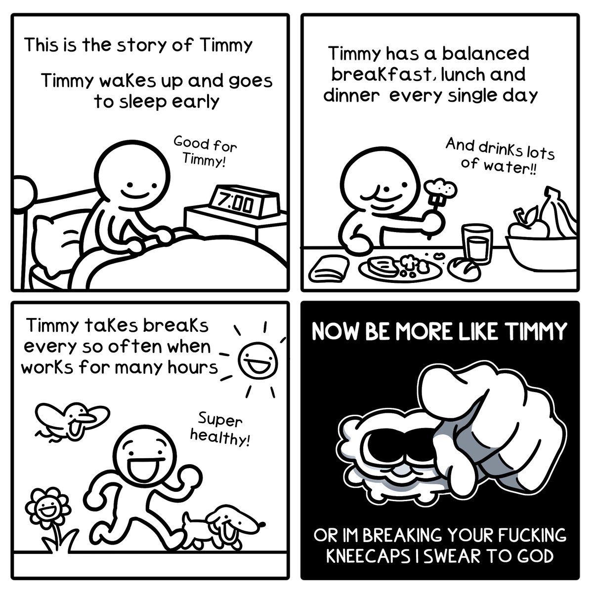 Me telling my dear friends to take care of themselves 

(posted this yesterday but ended up deleting, just a reminder to everyone to not take the comic super literal its just a silly dumb thing I did for a friend and wanted to post it here as well aight bye) 