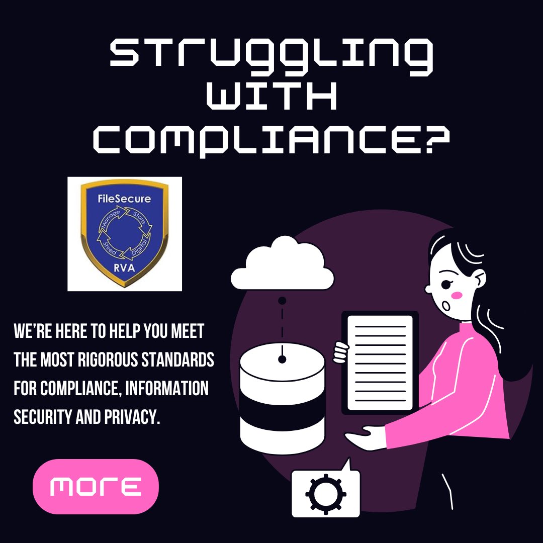 FilesecureRVA's tweet photo. Whether you need storage for paper documents or you need a secure web-based service, FileSecure can help you design the perfect solution for your Records and Information Management needs and budget that can help you with staying compliant.

☎️ 804-525-6445 https://t.co/b6NzBM7FVc