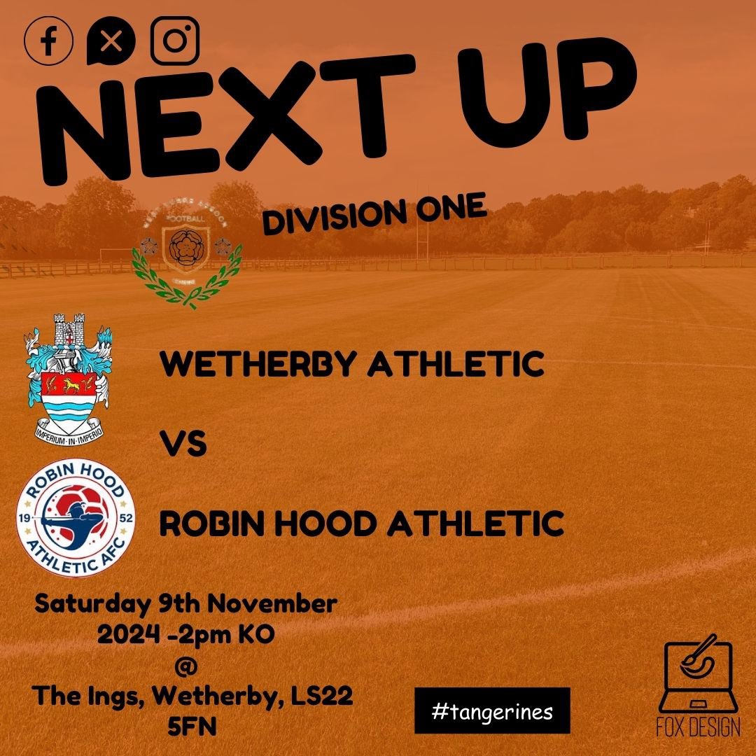 WetherbyAthFC's tweet photo. Our first team are at home on Saturday and looking to claw their way up the league, 2pm kick off at The Ings. #tangerines https://t.co/OiM5PwcUNF