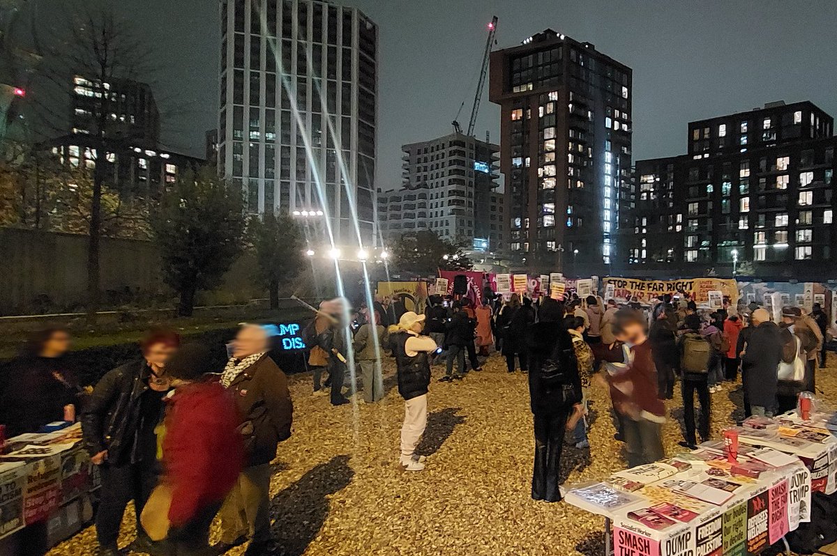 What may have been the world's first organized anti -Trump protest since his election to the 47th US Presidency occurred at 18:00 GMT (13:00 EST) outside the US embassy (alongside simultaneous demos in Manchester/Leeds and other UK major cities). 

Despite the fact that almost a