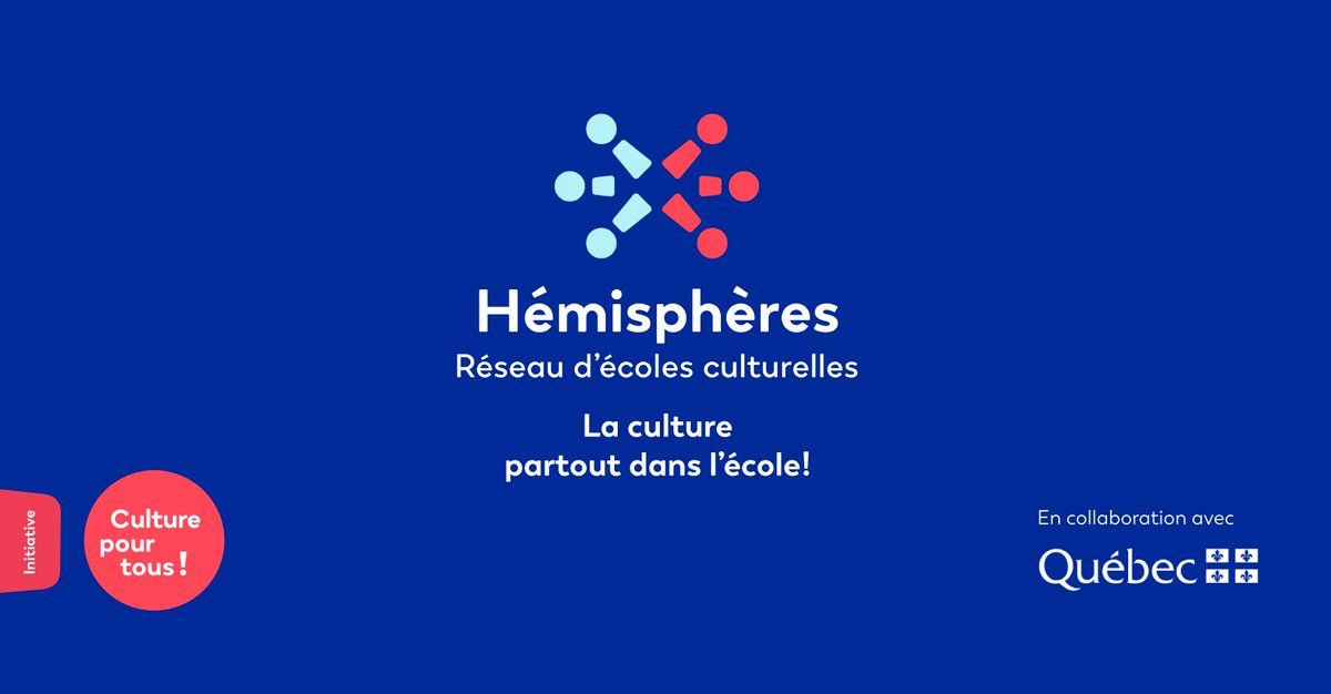 [Hémisphères]
📢 OFFRE D'EMPLOI | Conseillères ou conseillers culturels recherchés en Abitibi–Témiscamingue (une école à Rouyn-Noranda) et au Centre du Québec (une école à Daveluyville, une à Warwick et une à      Drummondville). 
Plus de détails: bit.ly/3AIcpnz