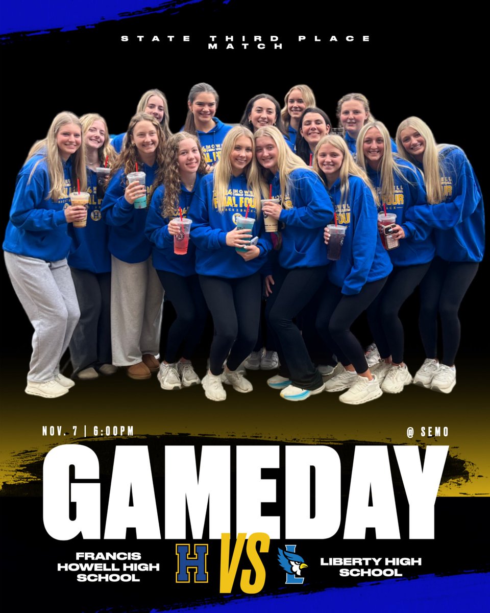 Last GAMEDAY of the season!!

Help cheer us on in our 3rd place match against Liberty!!

📍 Show-Me Center @ SEMO
⏰ 6pm
🆚 Liberty HS