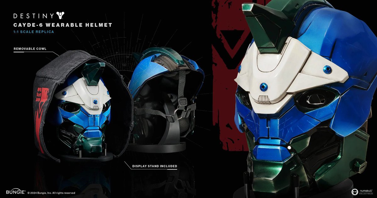 destinytrack's tweet photo. BREAKING: Official Destiny "Cayde-6" helmet by @NumskullDesigns | #Destiny2 

Pre-Orders available soon! https://t.co/eve2BxLI32