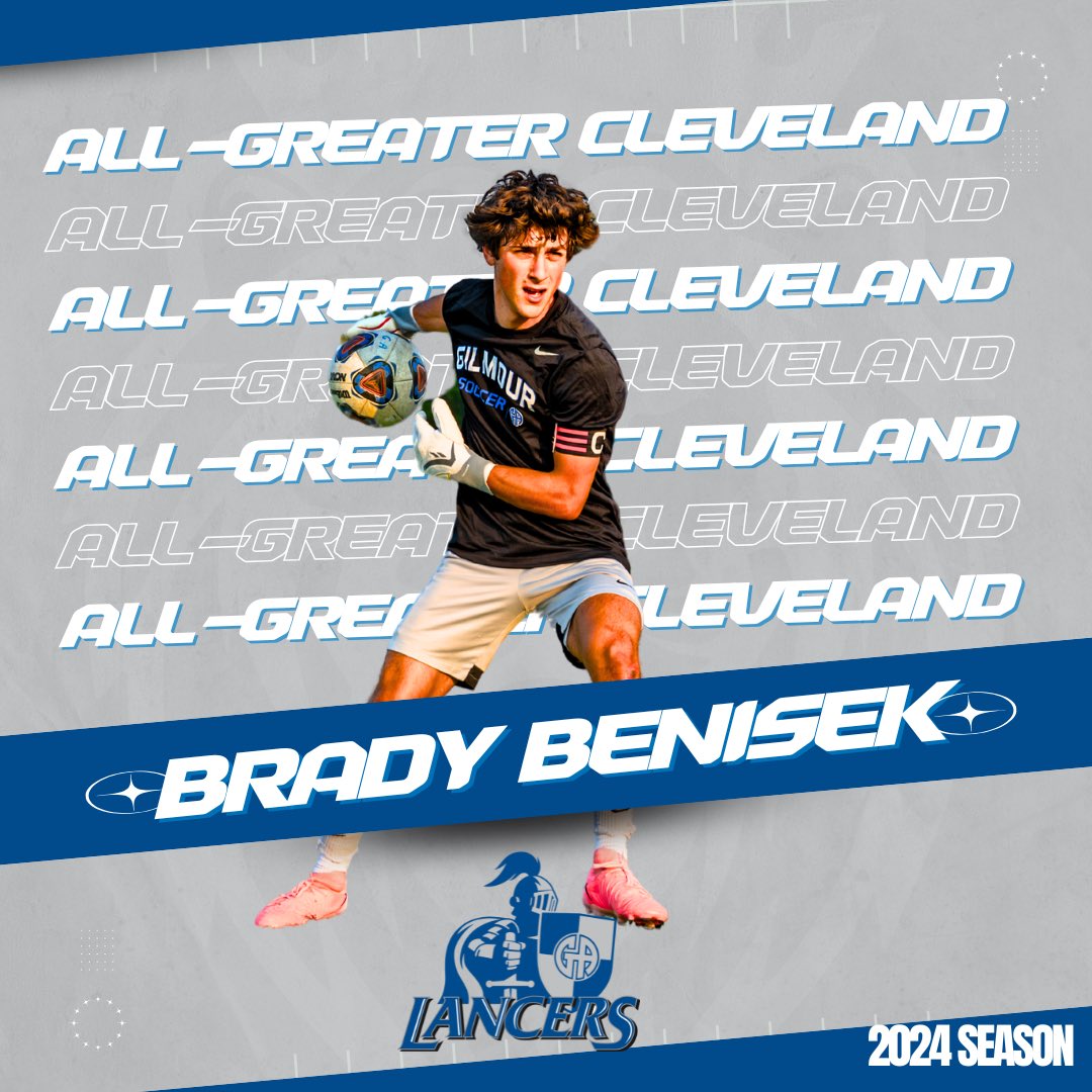 GALancerAD's tweet photo. Congratulations to the members of Lancer Boys Soccer who received All-Greater Cleveland accolades for their efforts throughout the 2024 season: 

Brady Benisek ‘25 
Carter Richmond ‘25 
JJ Cistone ‘26 
Evan Saline ‘26 

#GoGA https://t.co/8ghkUrepi4