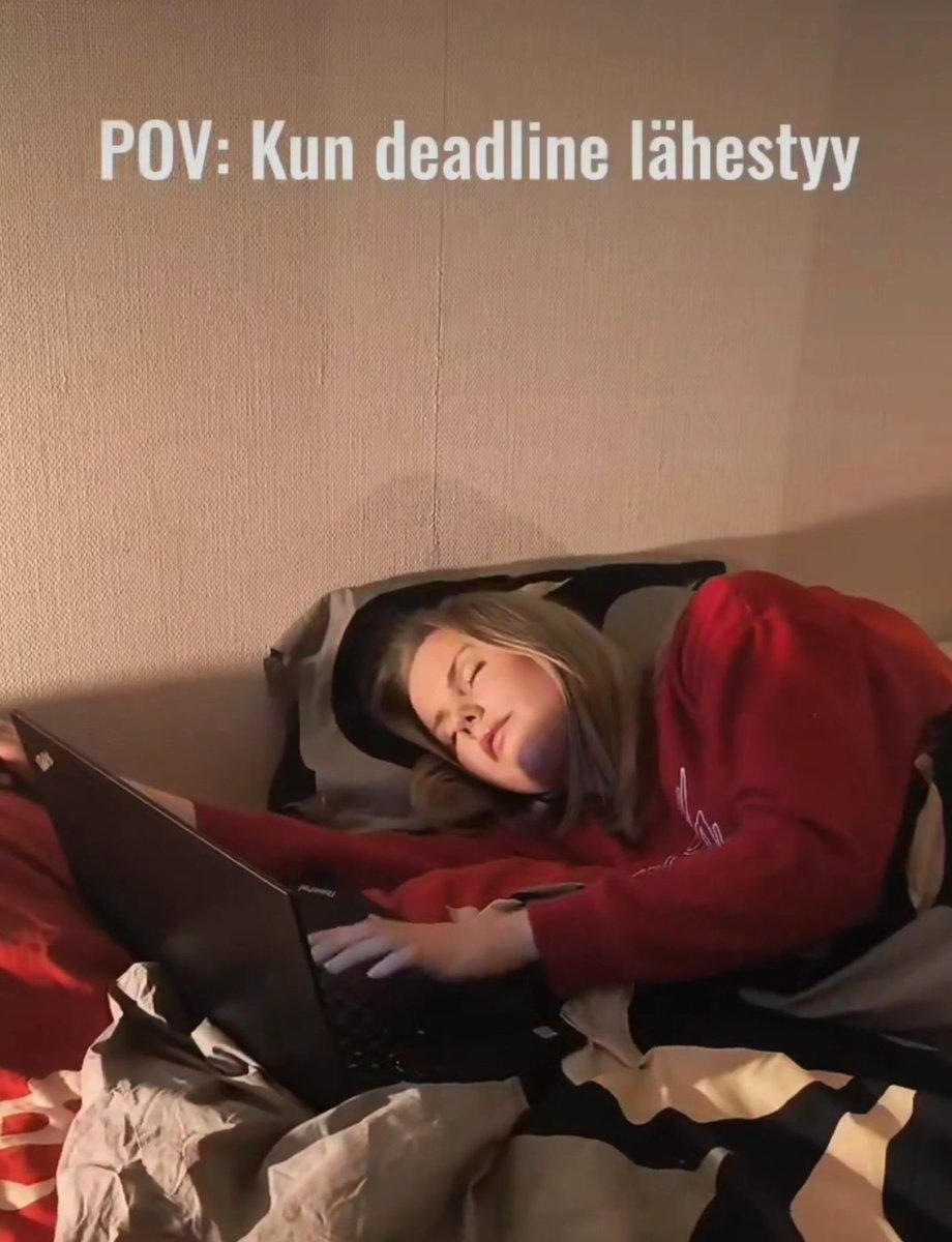 Kun deadline lähestyy... 💀 Käy katsomassa Ydinviestin uusin TikTok!  #opiskelu #journalismi #viestintä #deadline
 vm.tiktok.com/ZGdN8EHsc/