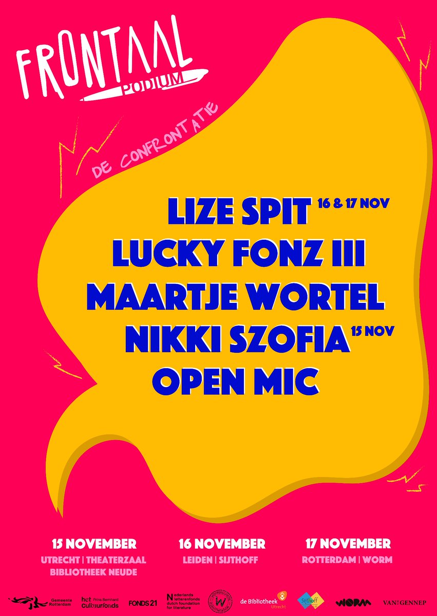 Wat zijn we trots op deze line-up! Drie dagen lang gaan we op tournee, kom je ook?