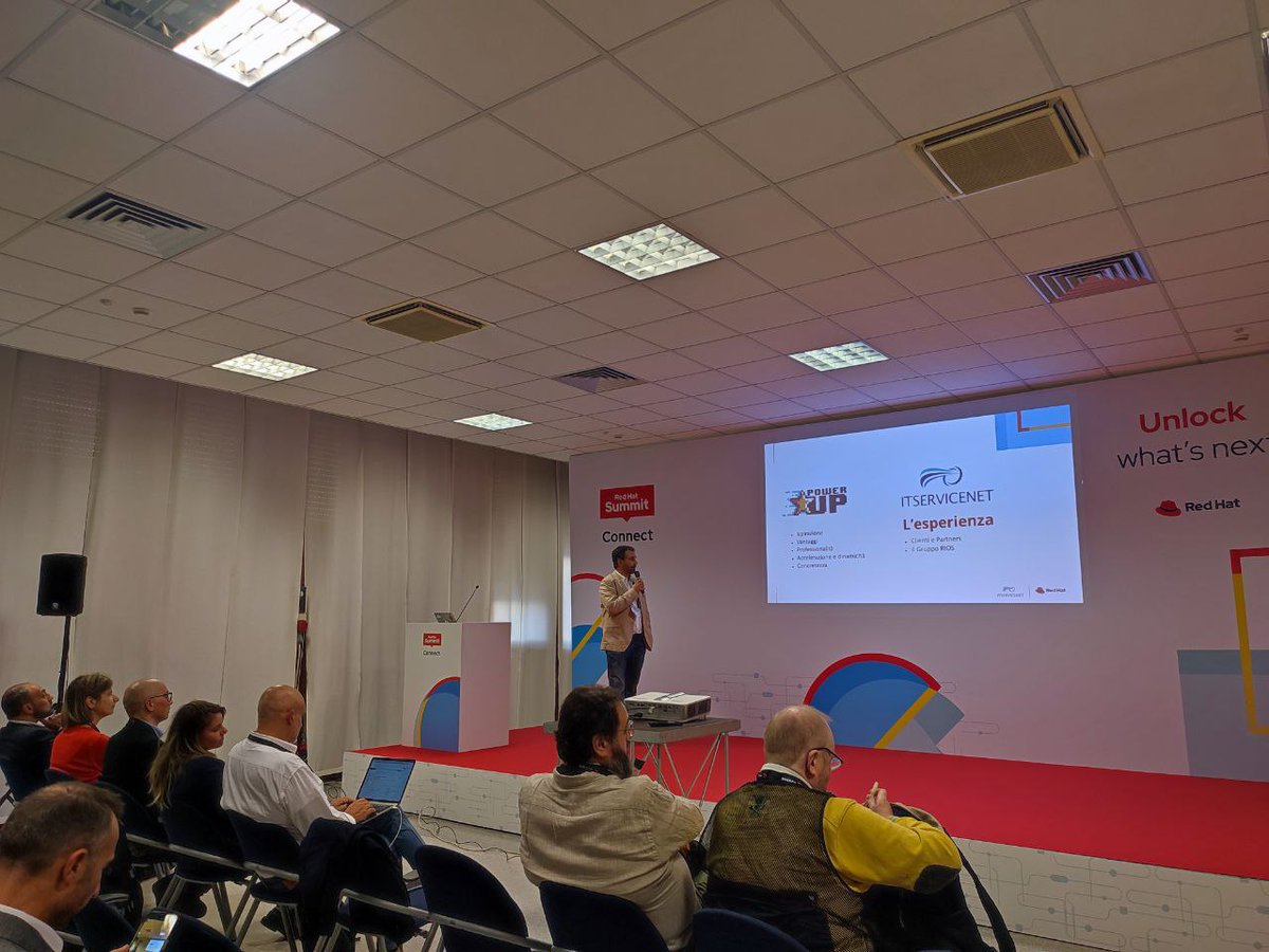 RIOS (@rios_opensource) on Twitter photo La track #RIOS di #RHSummitConnect chiude in bellezza con l'intervento🔸 L’Open in RIOS: un anno di business🔸
Sul palco ITServicenet per presentare l'esperienza diretta di una retista ed esplorare come affrontare le sfide dell'#OpenSource in ottica di impresa.
<a href="/RedHatItaly/">Red Hat Italy</a> La track #RIOS di #RHSummitConnect chiude in bellezza con l'intervento🔸 L’Open in RIOS: un anno di business🔸
Sul palco ITServicenet per presentare l'esperienza diretta di una retista ed esplorare come affrontare le sfide dell'#OpenSource in ottica di impresa.
<a href="/RedHatItaly/">Red Hat Italy</a>