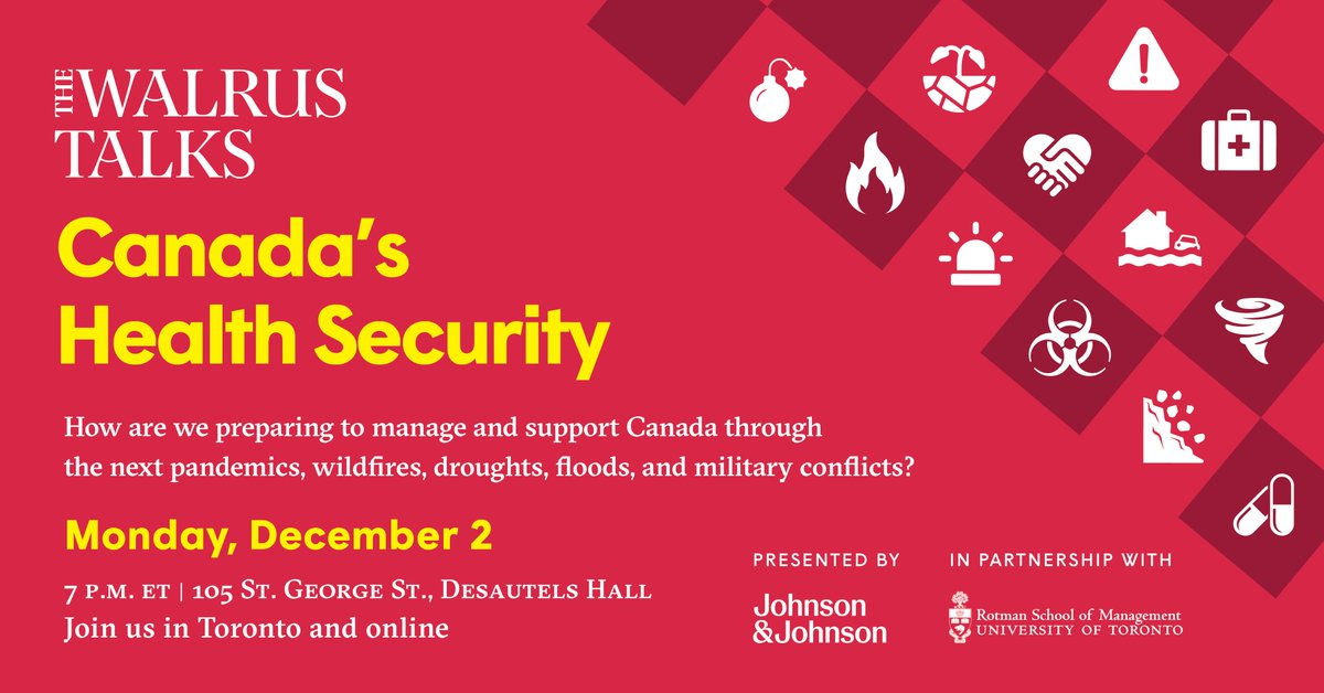 Join CAPDM’s <a href="/Berg_Angelique/">Angelique Berg</a> at <a href="/thewalrus/">The Walrus</a> Talks: Canada’s Health Security in Toronto on December 2, 2024, at 7 p.m. ET! Participate in-person or via the free livestream: bit.ly/3Cdd8xs #Pharmaceutical #SupplyChain #HealthSecurity #CrisisPreparedness #TheWalrusTalks