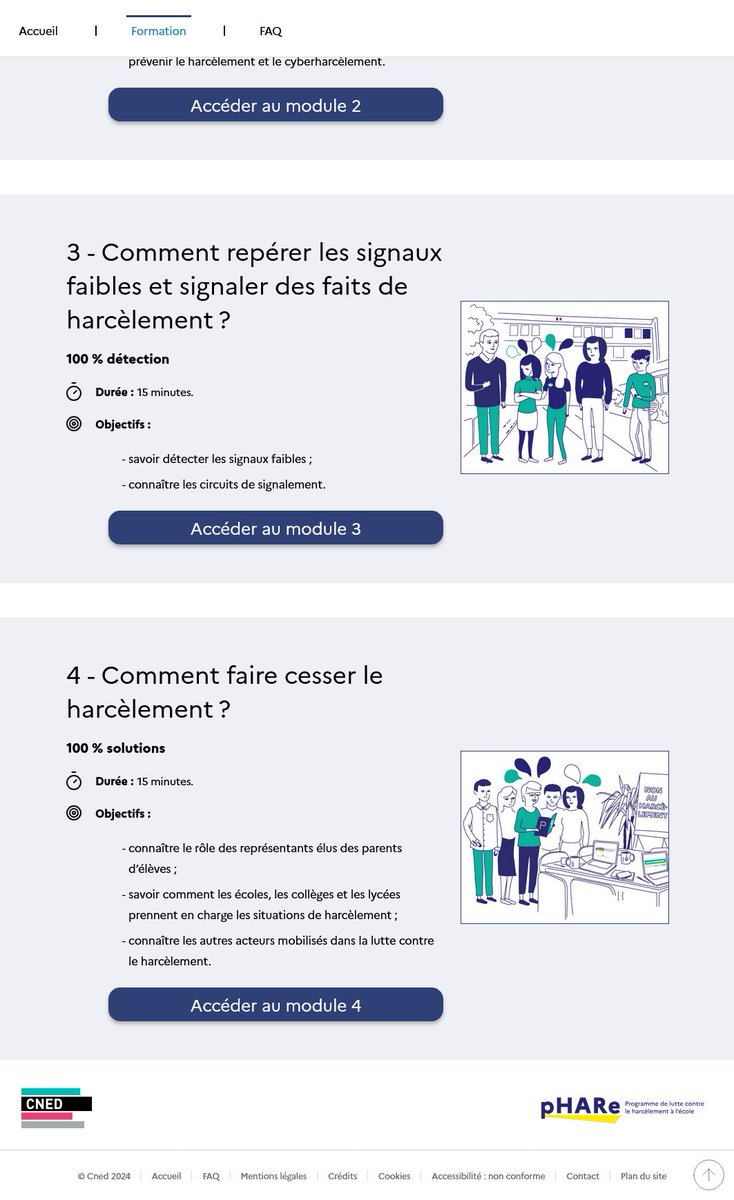 Non au harcèlement - Des clés pour les familles 
Un parcours en autoformation qui s’adresse aux parents qui souhaitent  mieux comprendre le phénomène de harcèlement entre élèves et savoir  comment agir avec l’école pour résoudre ces situations.nah-familles.cned.fr