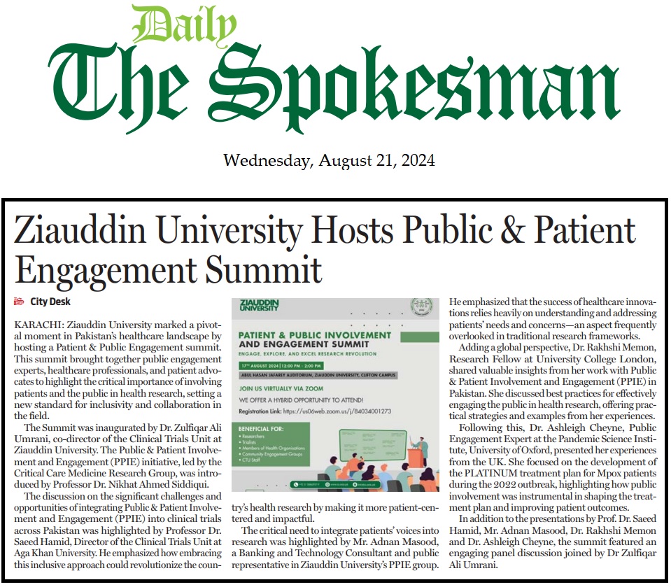 remap-cap (@remap_cap) on Twitter photo Keeping patients, their families and the public engaged is a strength of REMAP-CAP.
🇵🇰 The Pakistani Patient & Public Involvement & Engagement group's 2024 summit gained national news coverage and presented networking opportunities.
👉 youtube.com/watch?v=3Lsged…
#10YearsREMAPCAP Keeping patients, their families and the public engaged is a strength of REMAP-CAP.
🇵🇰 The Pakistani Patient & Public Involvement & Engagement group's 2024 summit gained national news coverage and presented networking opportunities.
👉 youtube.com/watch?v=3Lsged…
#10YearsREMAPCAP