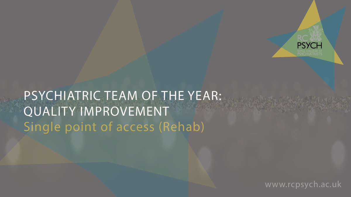 Royal College of Psychiatrists (@rcpsych) on Twitter photo #AndTheWinnerIs... Single point of access (Rehab) from <a href="/cwpnhs/">Cheshire and Wirral Partnership NHS FT</a>!
The judges noted that “this was an excellent project combing multiple different tactics to optimise the access pathway to rehabilitation services. This was a sophisticated project leading to clear benefits for #AndTheWinnerIs... Single point of access (Rehab) from <a href="/cwpnhs/">Cheshire and Wirral Partnership NHS FT</a>!
The judges noted that “this was an excellent project combing multiple different tactics to optimise the access pathway to rehabilitation services. This was a sophisticated project leading to clear benefits for