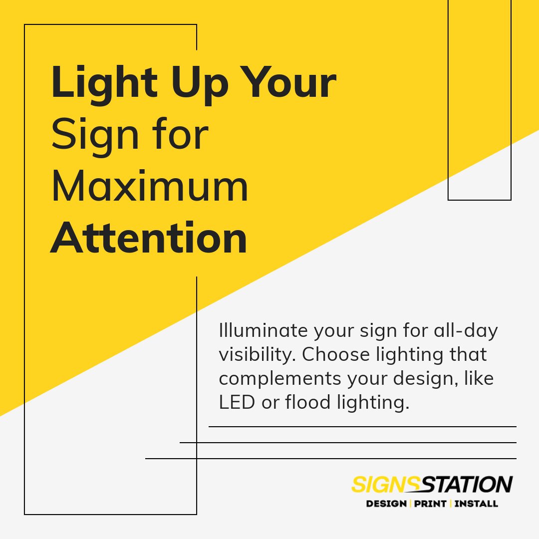 SignsStation's tweet image. Want your signs to grab attention? 🌟

Make your signage STAND OUT with our top tips! Bold colors, effective lighting, and more. Save this post for your next project!

#SignageTips #SignsStation #StandOut