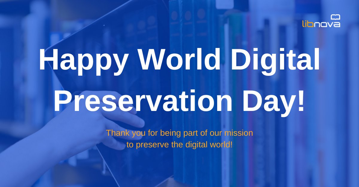 💾It’s #WorldDigitalPreservationDay! From scientific breakthroughs to family photos, without it, we’d risk losing today’s digital world for future generations. 🕰️

At #Libnova, we’re committed to keeping knowledge &amp; culture accessible forever. 🎉 #WDPD2024 #DigitalPreservation