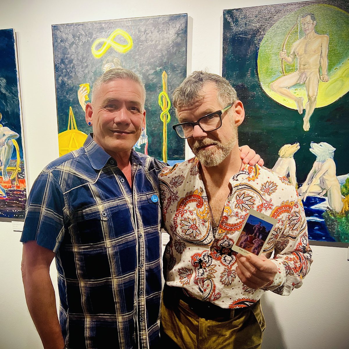 John Knight (@knightmasseur08) on Twitter photo Me and <a href="/J_in_desert/">Jonny in the Desert</a> at the opening of his art exhibition at the Stephen Baumbach Gallery in PS, which features a selection of paintings from his Modern Apollo Tarot Deck. It’s up all month, so come check it out! Me and <a href="/J_in_desert/">Jonny in the Desert</a> at the opening of his art exhibition at the Stephen Baumbach Gallery in PS, which features a selection of paintings from his Modern Apollo Tarot Deck. It’s up all month, so come check it out!