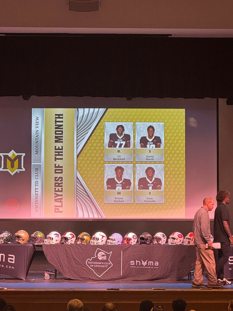 Congratulations to the following players for being represented at the Gwinnett County Touchdown Club Players of the Month Banquet last night for September and October!