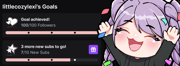 LittlecozyLexiX's tweet photo. OMG You did it Chat!  💖💖🥰

To my 100 followers THANK YOU THANK YOU THANK YOU!!!!! 
Welcome to the Cozy Chaos Crew!
Discord Server is up!

https://t.co/saE9j3lsAh
https://t.co/UADtNCOwxO

#twitchgoals #pngTuber #cozystreamer https://t.co/pV1RJ7Vssj