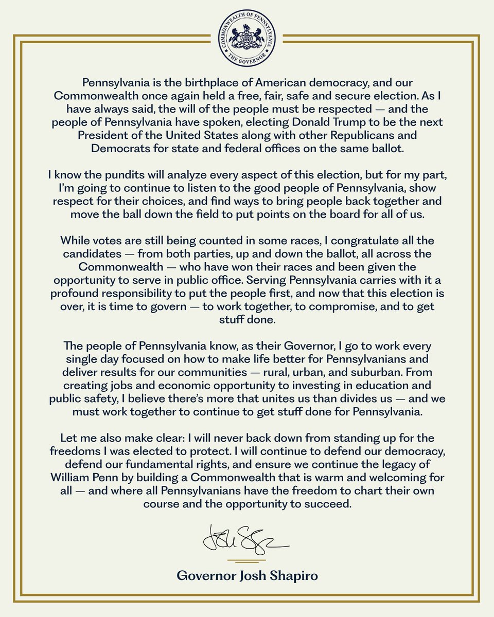 Governor Josh Shapiro (@governorshapiro) on Twitter photo 