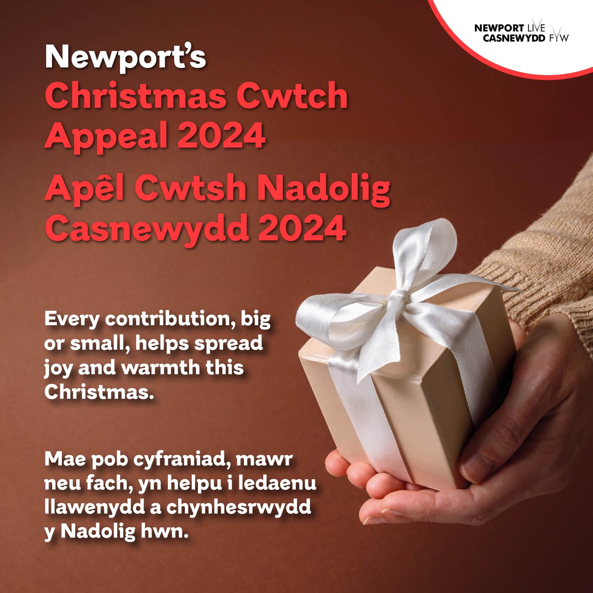 🎄🎁 Newport's Christmas Cwtch Appeal 2024

An urgent fundraising appeal this Christmas for over 300 of the most vulnerable children and young people in Newport.

Find out more and donate here:
buff.ly/3O4pLgV 

#NewportChristmas #cwtch #spreadthejoy #CommunityLove