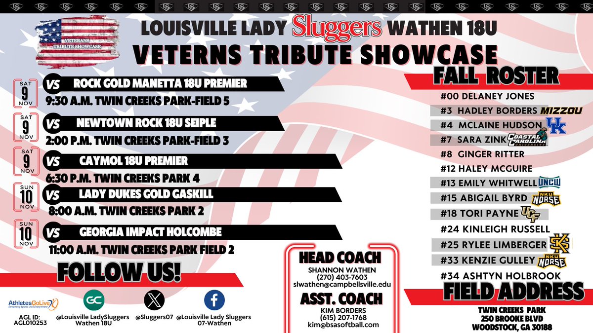 Veterans Tribute Showcase!!

See Ya In Woodstock!! 🍑 🥎 🇺🇸 
#Sluggers