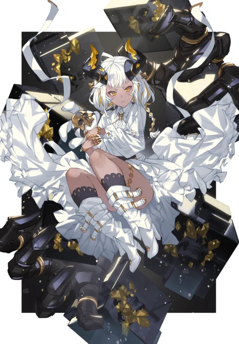 【サブスク解禁+個展作品情報】  "VICIOUS SEVEN"  「七つの大罪」をテーマにした楽曲xイラスト集    本個展新作!実物はレイヤー箔を使用し、ギラッと存在感ばっちりの仕上がりになりました!  配信 #SEVENTHSYMPHONIA 