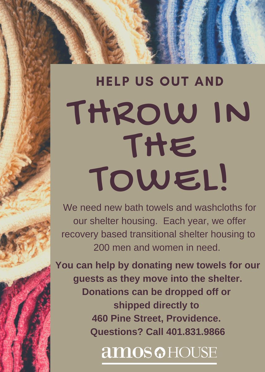 There are strong feelings out there about the outcome of the election. You may be tempted to throw in the towel. We never condone giving up but we are suggesting in this one instance, you THROW IN THE TOWEL! Turn despair into community repair!