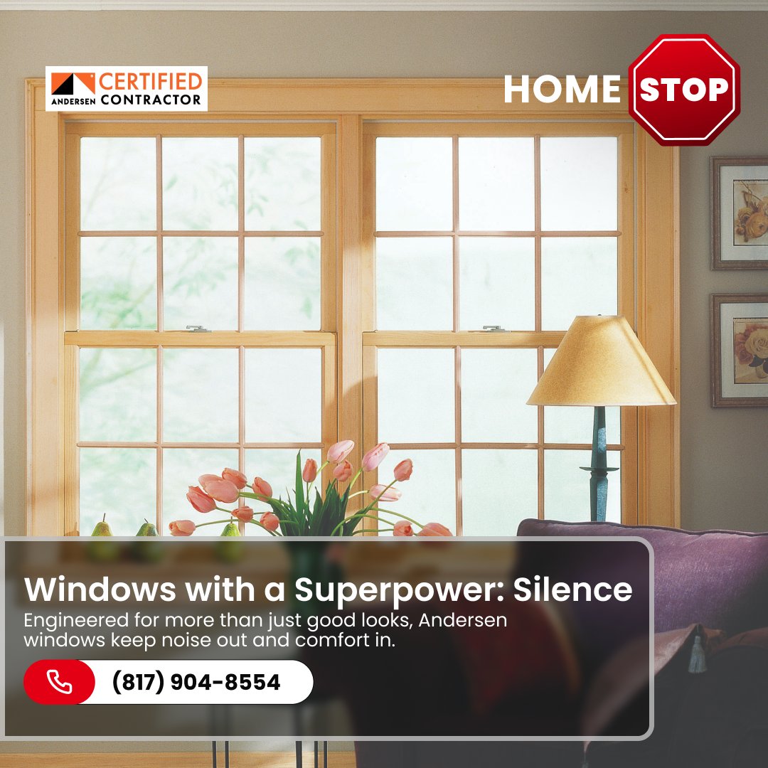 HomeStopInc's tweet photo. Some heroes wear capes, others reduce noise. 🦸♂️ Andersen windows bring peace and quiet to your home—no superpowers required. Installed perfectly by #HomeStop
#andersencertified #windows #art #viral #texas #trending https://t.co/HifBzySNsM