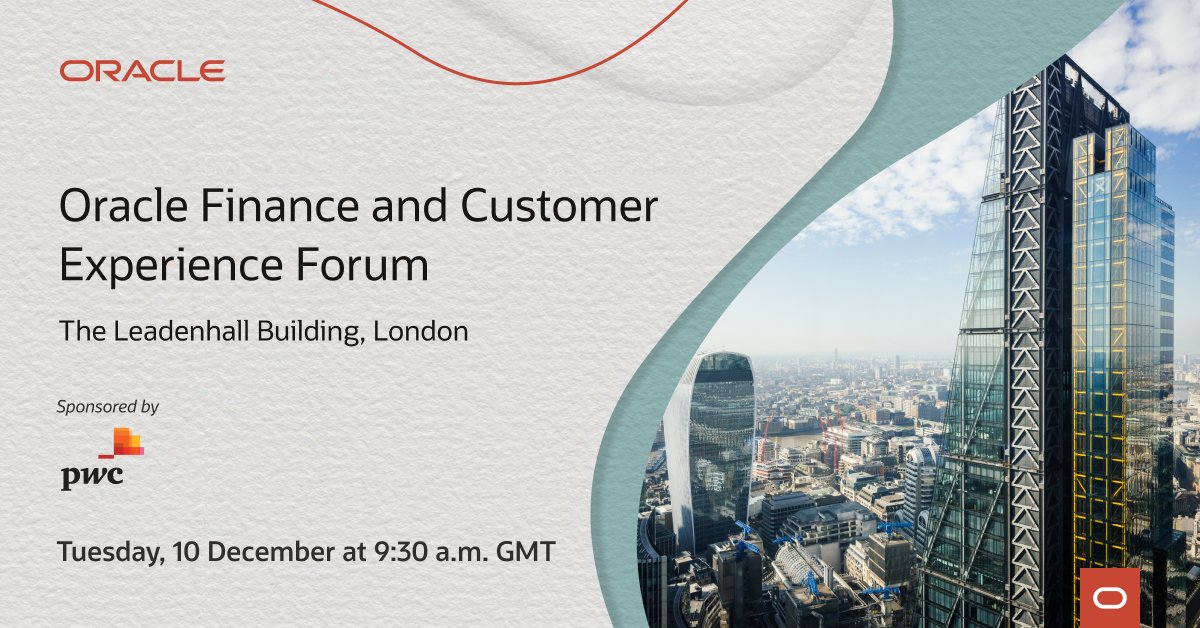 ohmygaasch's tweet image. Join us the morning of December 10 to discover how finance and customer experience teams can collaborate to drive innovation and growth. Sponsors #PwCOracle. Register @ social.ora.cl/6014SsKPk