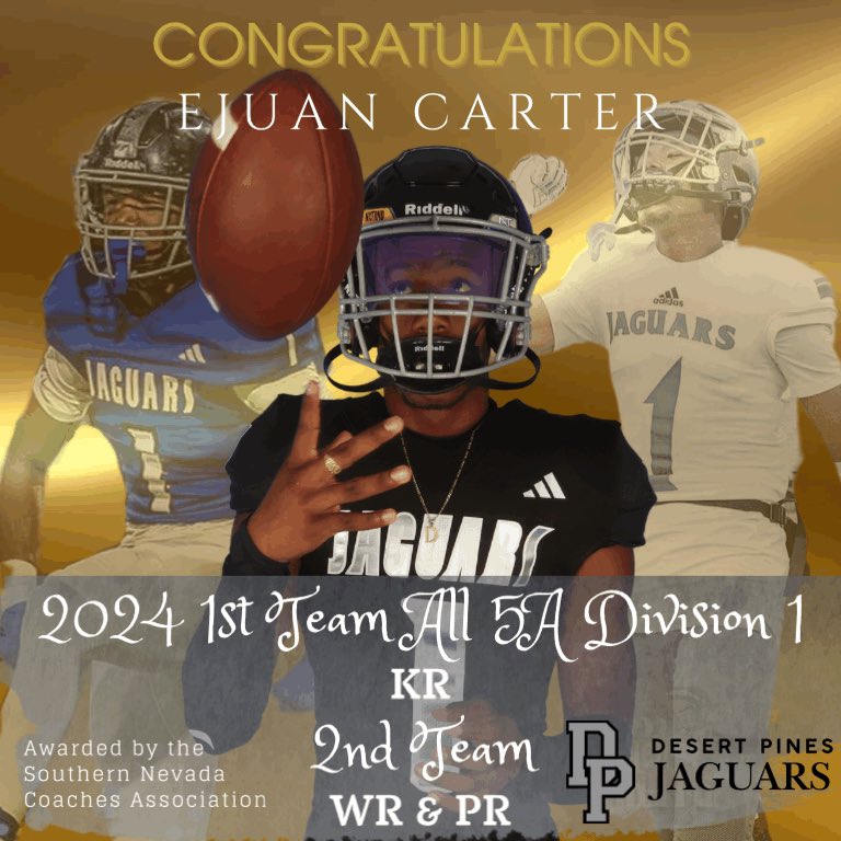 Dp_jagsfootball (@dp_jagsfootball) on Twitter photo Congratulations <a href="/unoejay1/">E’juan “EJ” Carter</a> for earning 1st team honors in the Highest conference in Nevada 5A-D1 at KR and 2nd team WR & PR! <a href="/NIAASports/">Nevada Interscholastic Activities Association</a> <a href="/dpmagnet/">Desert Pines Magnet</a> <a href="/DPHS_Jags/">Desert Pines HS</a> #DPP #FindAWay Congratulations <a href="/unoejay1/">E’juan “EJ” Carter</a> for earning 1st team honors in the Highest conference in Nevada 5A-D1 at KR and 2nd team WR & PR! <a href="/NIAASports/">Nevada Interscholastic Activities Association</a> <a href="/dpmagnet/">Desert Pines Magnet</a> <a href="/DPHS_Jags/">Desert Pines HS</a> #DPP #FindAWay