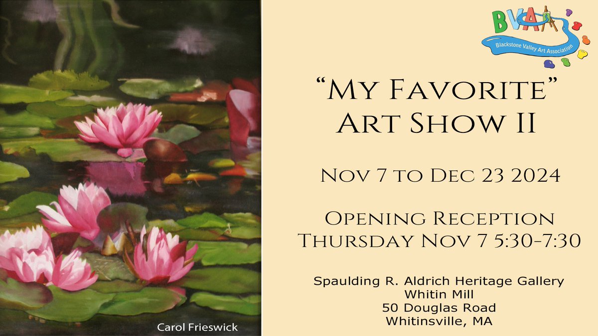 Reception is TONIGHT Thursday 5:30-7:30pm at the Whitin Mill in Whitinsville! Bring family and friends! All are welcome - come on out! #art #artist #Massachusetts