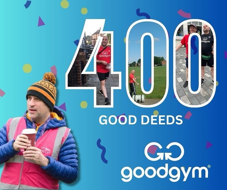 🎉🎉MARTIN ROGERS🎉🎉 celebrates the unofficial milestone of having achieved a whopping 400 tasks with GoodGym, and we couldn’t be prouder! 🤩 Martins dedication and commitment has been absolutely inspirational, he’s put in so much hard work and so much … instagr.am/p/DCFctOANb8L/