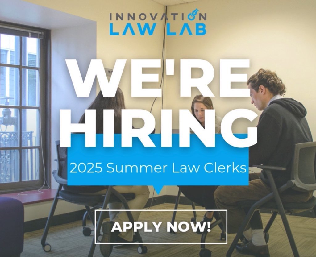 🚨 We’re looking for our 2025 Summer Law Clerks! Application deadline is less than a month away! 🚨 

If you’re passionate about immigrant justice and ready to make an impact, follow this link to apply: innovationlawlab.org/jobs/innovatio…