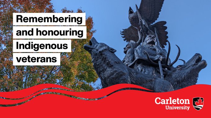 Today we honour the sacrifices and accomplishments of Indigenous veterans. The Carleton community is encouraged to take a moment of silence to honour First Nations, Inuit and Métis peoples who have been part of Canada’s military history for over 200 years. carleton.ca/remember/about…