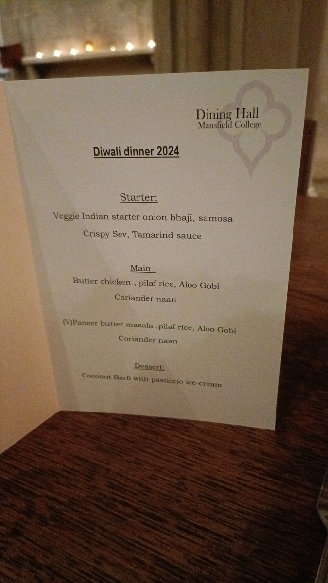 somesh_taori's tweet photo. Diwali formal menu. starters decent, they seem to have ran out of spices for the butter chicken, pistachio ice cream was surprisingly good https://t.co/DGYEA5LOvd