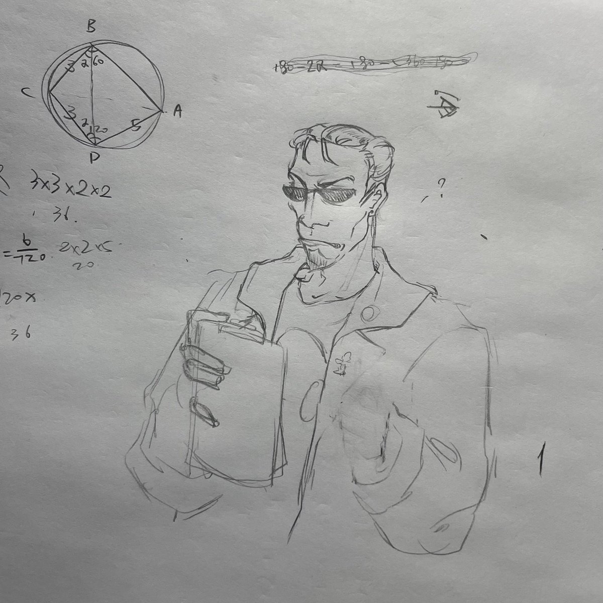 zombroach's tweet photo. doodle on scratch paper because I didn’t understand shit on my exam today 
#postal #postaldude https://t.co/AjuDeM14GM