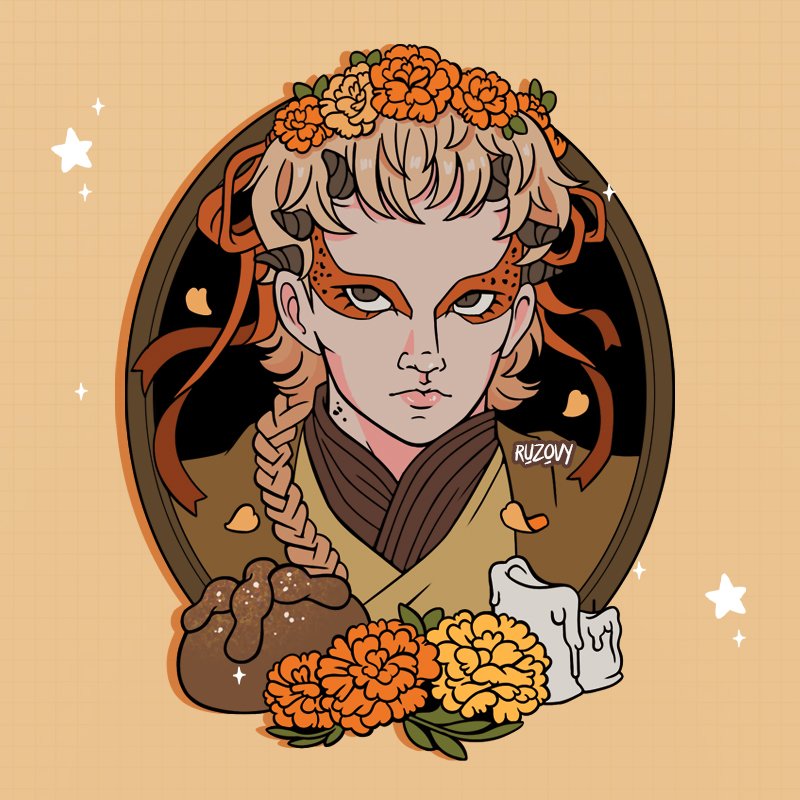 ruzovy_art's tweet photo. An idea I had for a "Día de muertos" inspired pin ;^; I mean, just look at Jecki and all that cempasúchil! like, I needed it!!! 😭🫶🏽❣️❣️❣️ #acolyte https://t.co/vvcECkGJ1r
