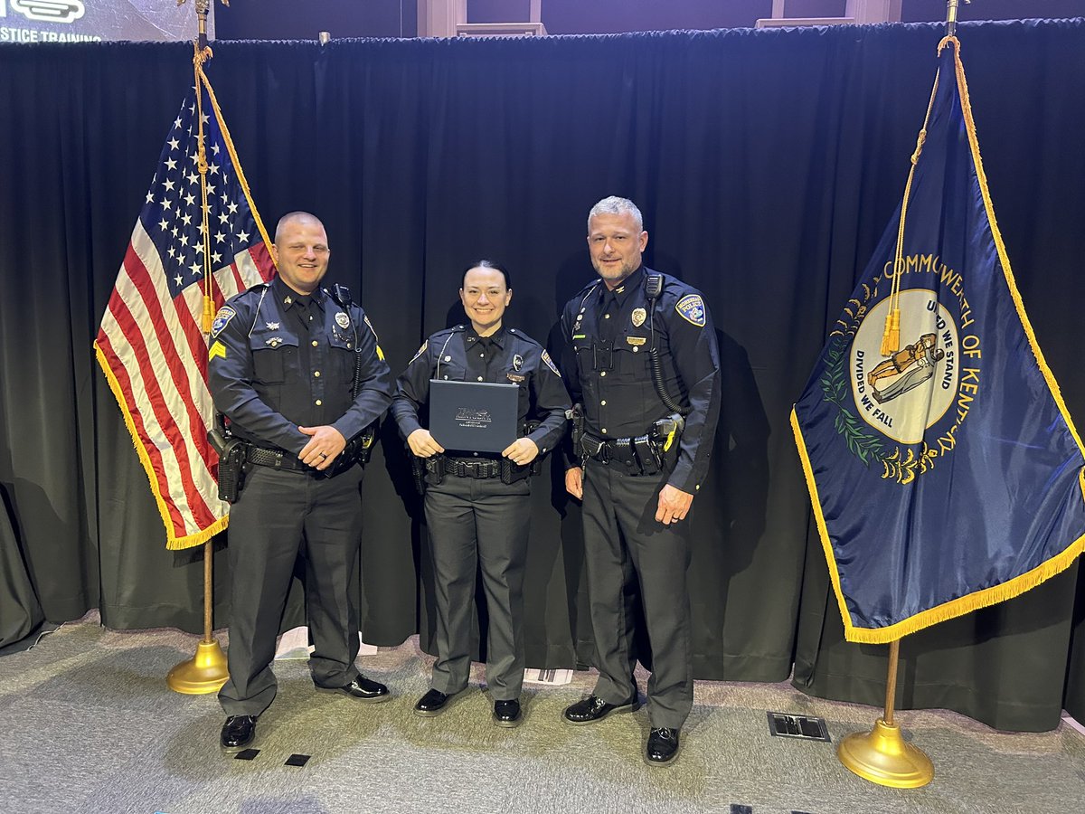 MoreheadPD's tweet photo. We want to congratulate Officer Emily Branham on her graduation from the Department of Criminal Justice Police Academy. We are thrilled to have her back in town! https://t.co/jIIsp0AEXc