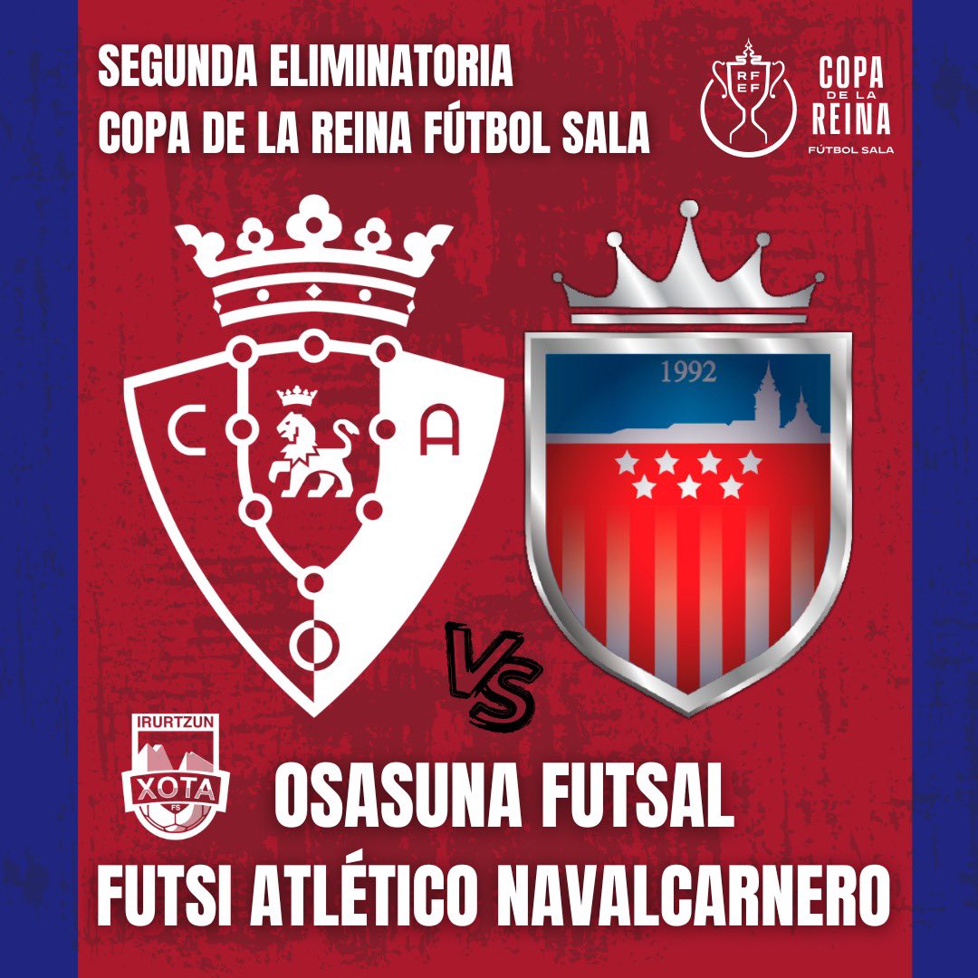@Osasuna_Futsal (@osasuna_futsal) on Twitter photo 🏆 #CopaDeLaReinaFS
🗓️ Segunda eliminatoria
⚽️ ¡Nos mediremos como locales al <a href="/futsi_atletico/">Futsi Atlético Navalcarnero</a>! Así lo ha determinado el sorteo de <a href="/FutSalRFEF/">Futsal RFEF</a>
💪🏻 Se trata del actual líder invicto de la #PrimeraDivisiónFSF 🏆 #CopaDeLaReinaFS
🗓️ Segunda eliminatoria
⚽️ ¡Nos mediremos como locales al <a href="/futsi_atletico/">Futsi Atlético Navalcarnero</a>! Así lo ha determinado el sorteo de <a href="/FutSalRFEF/">Futsal RFEF</a>
💪🏻 Se trata del actual líder invicto de la #PrimeraDivisiónFSF