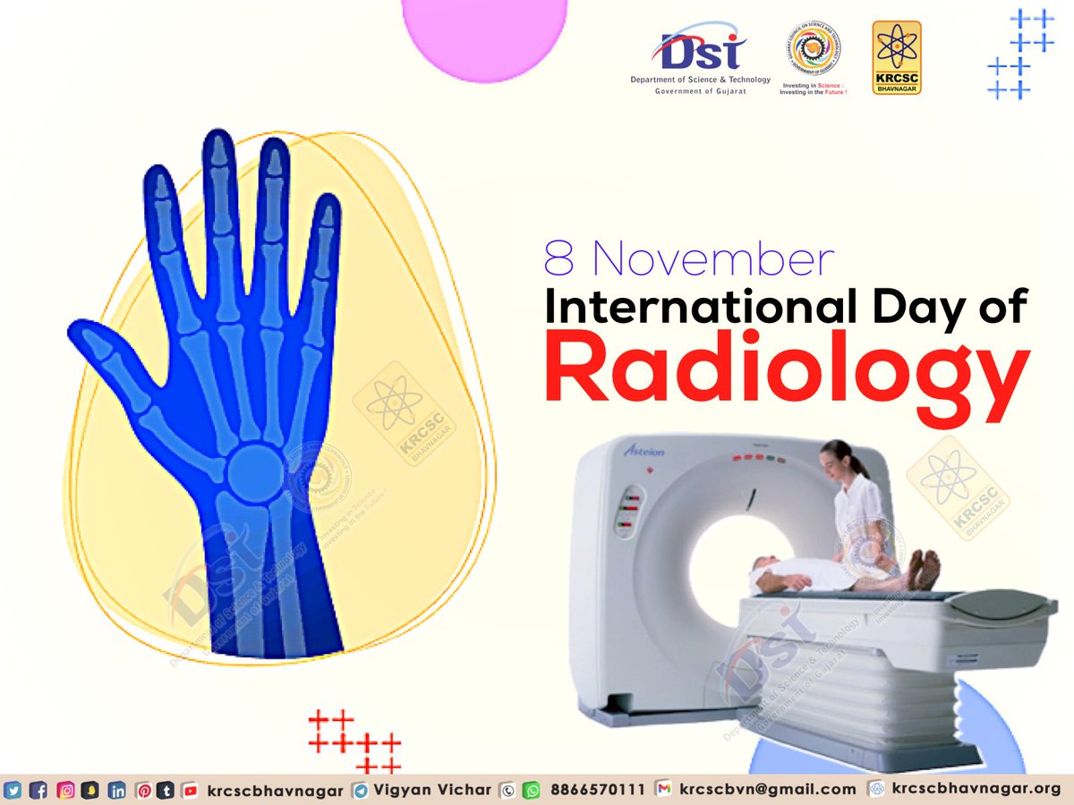 krcscbhavnagar's tweet photo. International Day of Radiology, promoting the role of medical imaging in healthcare. It coincides with anniversary of the #discovery of #X_rays (1895).
@InfoGujcost @monakhandhar @narottamsahoo @RSCBhavnagar @Collectorbhav @BhavnagarDdo @bhavnagarsdm @Info_Bhavnagar https://t.co/nmm6gbKYJ4