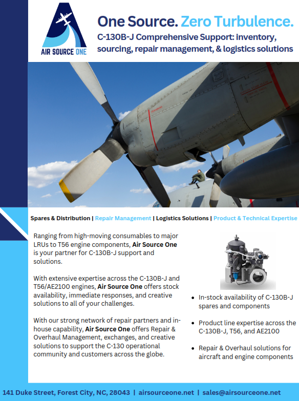 AirSourceOneLLC's tweet image. Air Source One Aerospace LLC in #ForestCity #NC USA is offering nose to tail parts for Lockheed C-130 aircraft.
airsourceone.com