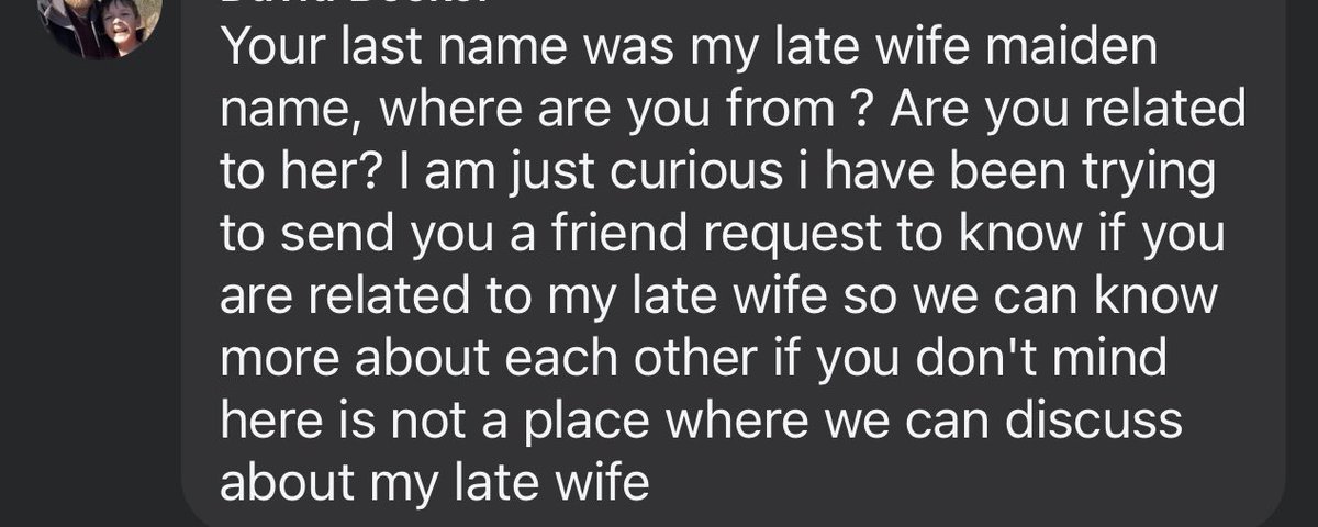 How do I tell this person I’m not related to nor do I want to talk about your dead wife? 

Why are people so weird?