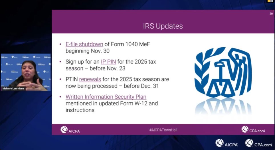 Brian Streig, CPA (@cbriancpa) on Twitter photo Great update from the <a href="/AICPA/">American Institute of CPAs</a> on the #AICPATownHall. Here is a list of important dates coming up quickly. #TaxTwitter Great update from the <a href="/AICPA/">American Institute of CPAs</a> on the #AICPATownHall. Here is a list of important dates coming up quickly. #TaxTwitter